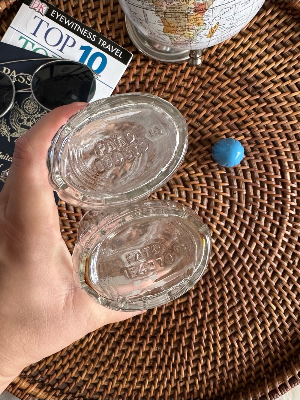 Vintage Glass “Rye” and “Scotch” Midcentury with Lids - Picture 4 of 5
